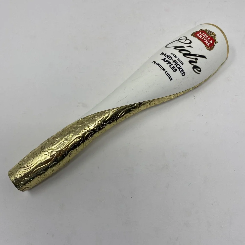Stella Artois Cidre Beer Tap Handle Gold Filigree White Premium Cider Bar Decor